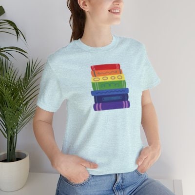 Subtle Pride Bookstack Tshirt