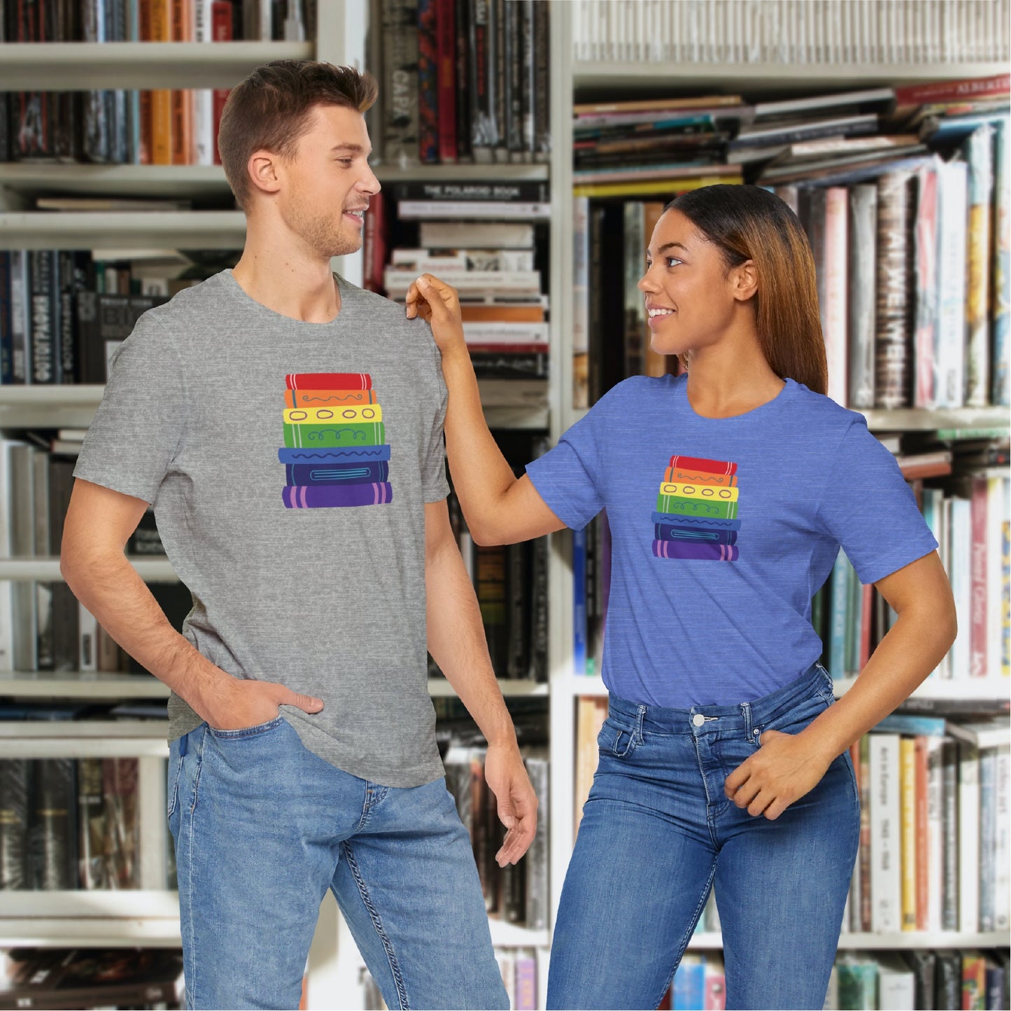 Subtle Pride Bookstack Tshirt