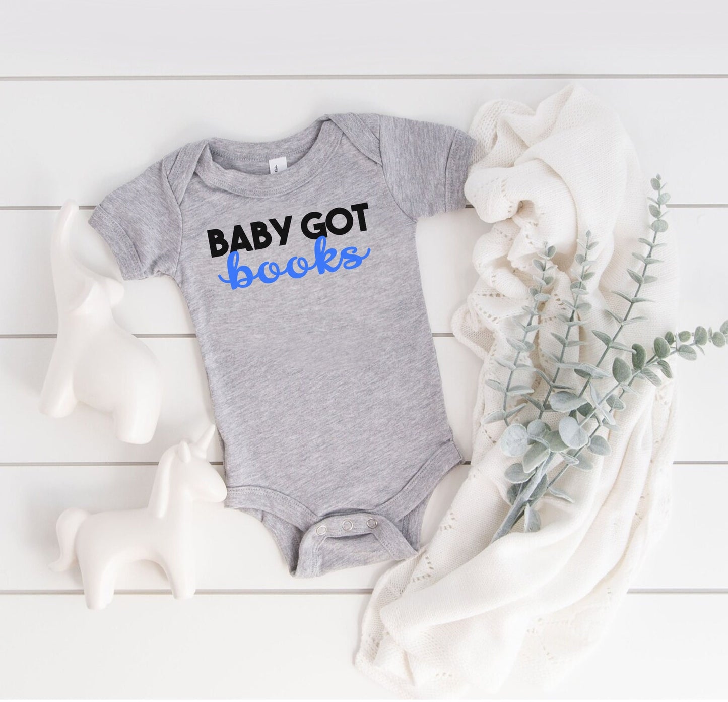 Baby Got Books Blue Literary Baby Bodysuit