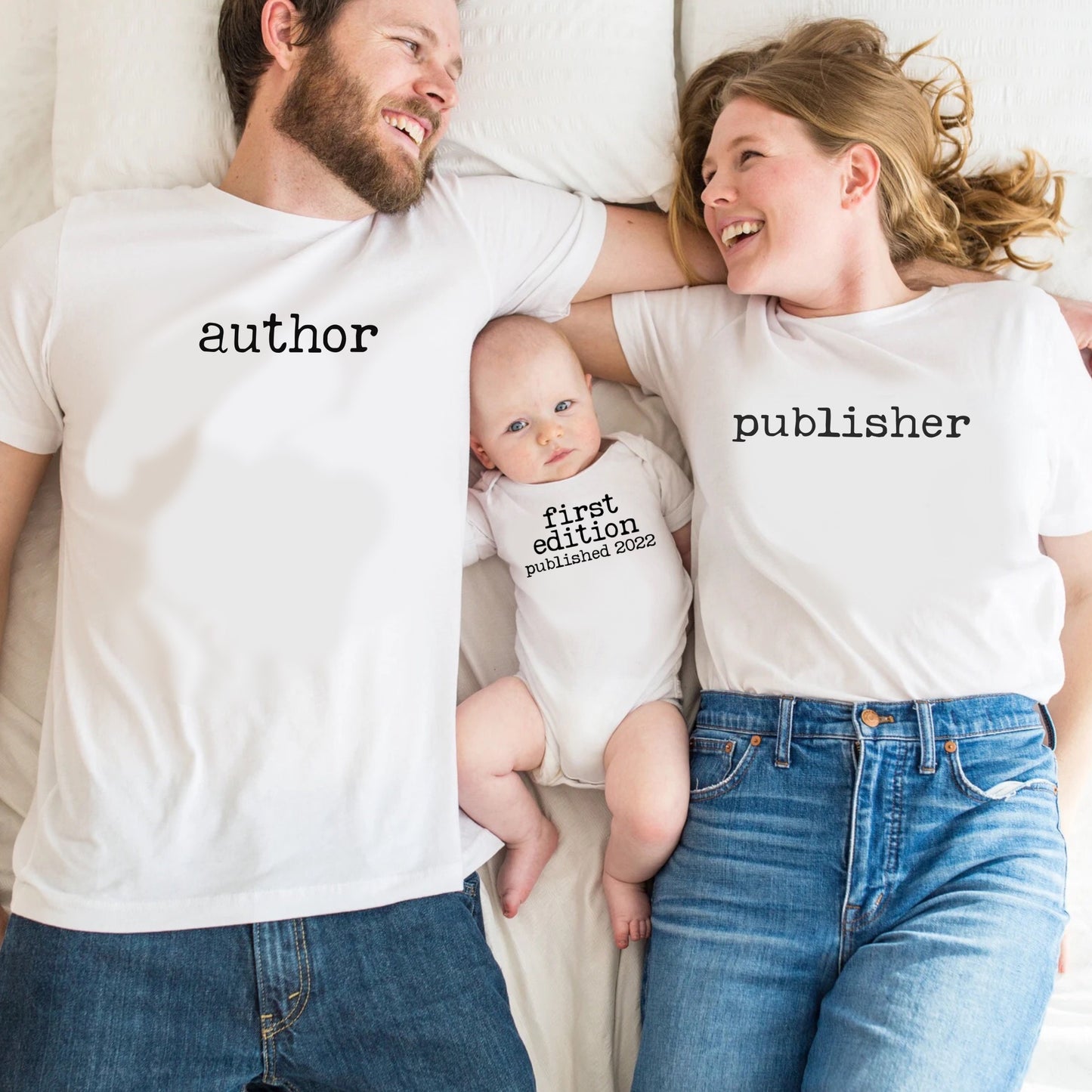 First Edition Custom Bookish Baby New 2025 vintage Type Birth Announcement Idea for Librarian Writer Teacher Baby Shower Gift Bibliophile