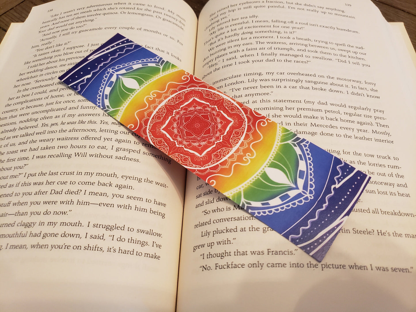 Mandala Bookmarks Beautiful Colorful Rainbow Bookmark Gift for Book Lovers Indigo Blue Bookmark Artistic Painted Book Mark for Bookstagram