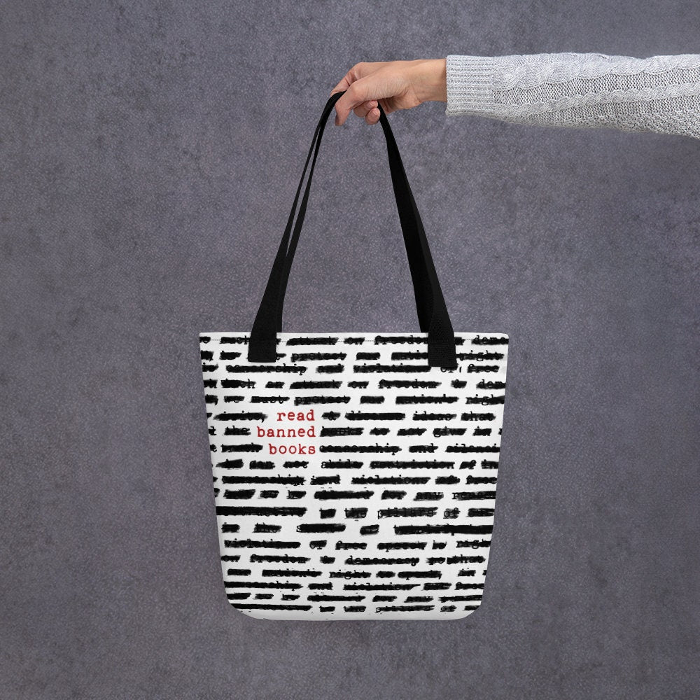 Banned Books Tote Bag | Gift for Readers Bookish Humor Bookstagram Librarian Gift for Bibliophiles Book Bag Bookish Library Tote