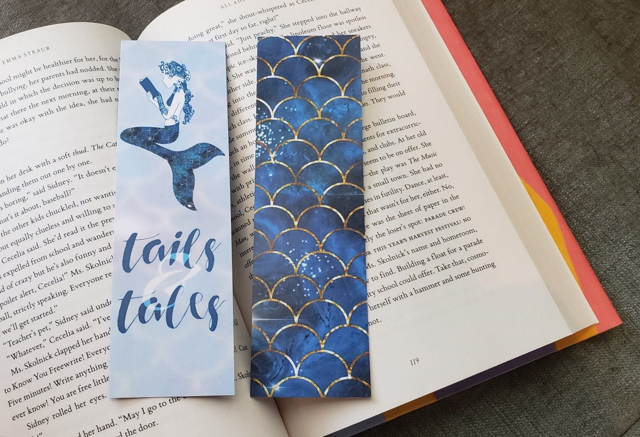 Mermaid Scales Tales and Tales Bookmark Mermazing Summer Reading Library Read More Mosaic Book Mark for Reading Summery Cute Bookish Gift