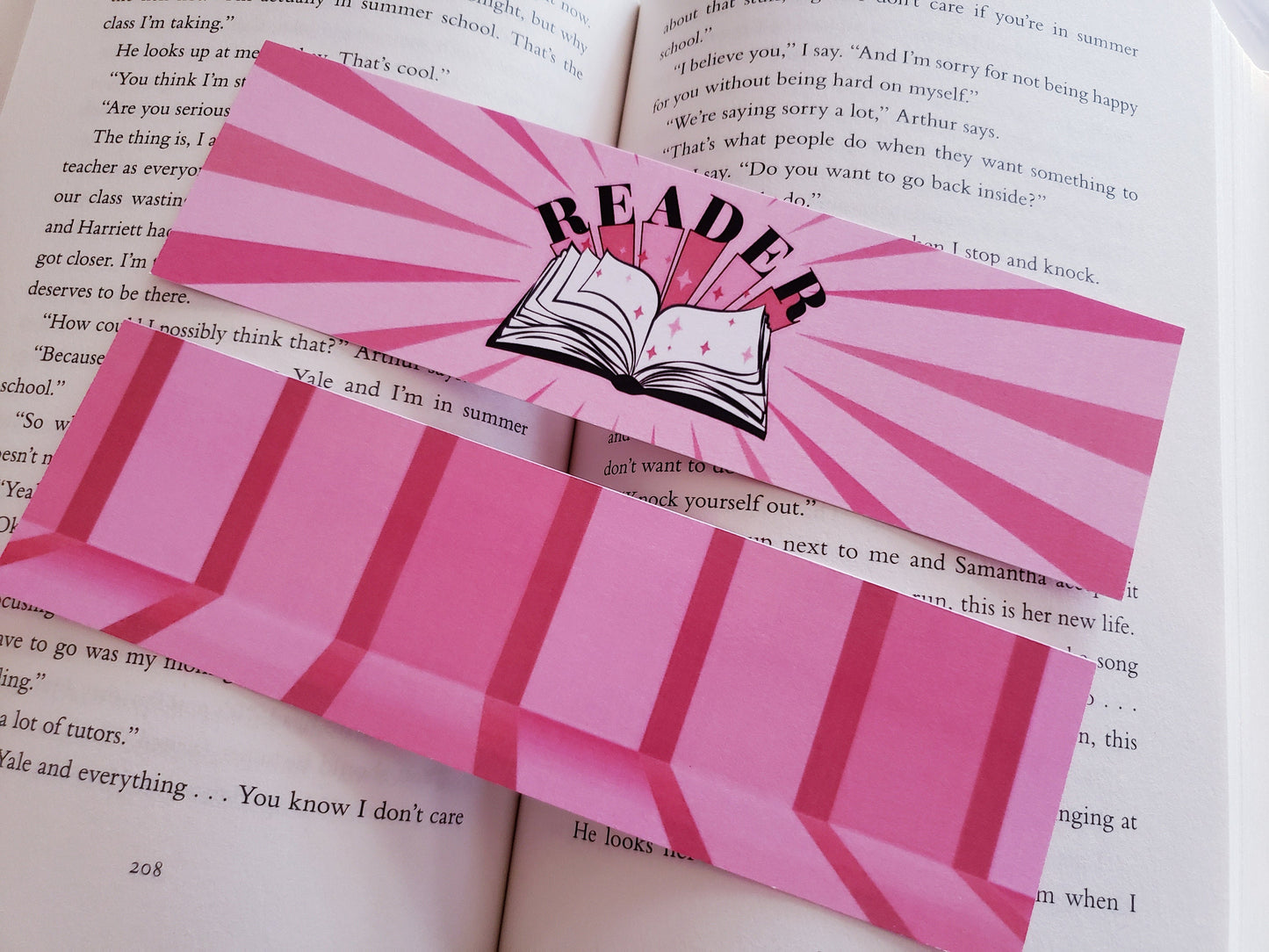 Pink Reader Starburst Bookmark for Bibliophiles Librarian Gift for Readers Feminine Bookstagram Reader Friend Gift