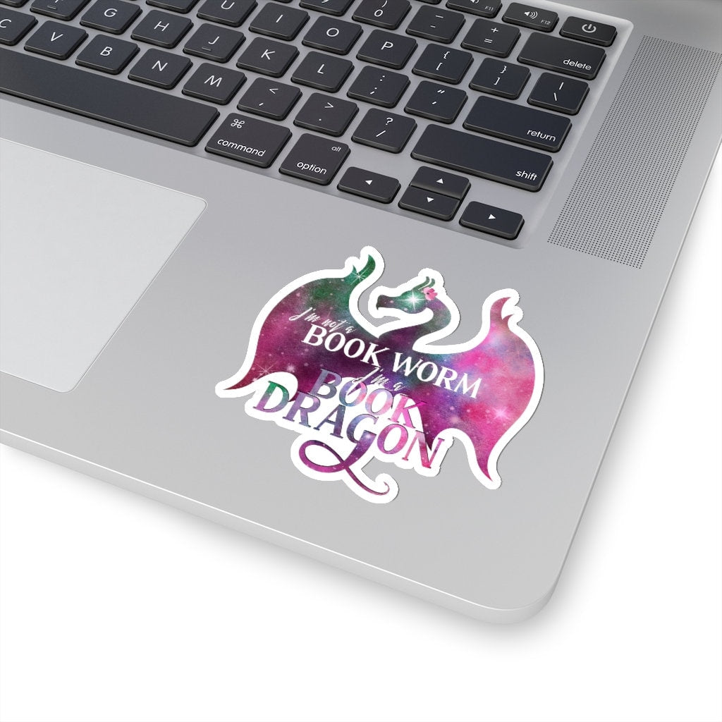 Book Dragon Sticker Not A Book Worm I'm a Book Dragon Sticker Fantasy Reader Tee For Her Reader Friend Gift Bibliophile for SciFi Readers
