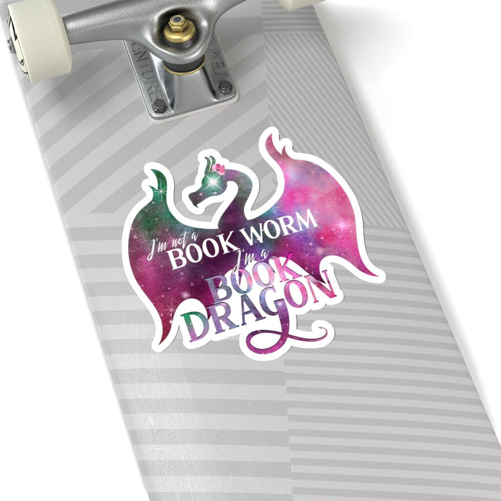 Book Dragon Sticker Not A Book Worm I'm a Book Dragon Sticker Fantasy Reader Tee For Her Reader Friend Gift Bibliophile for SciFi Readers