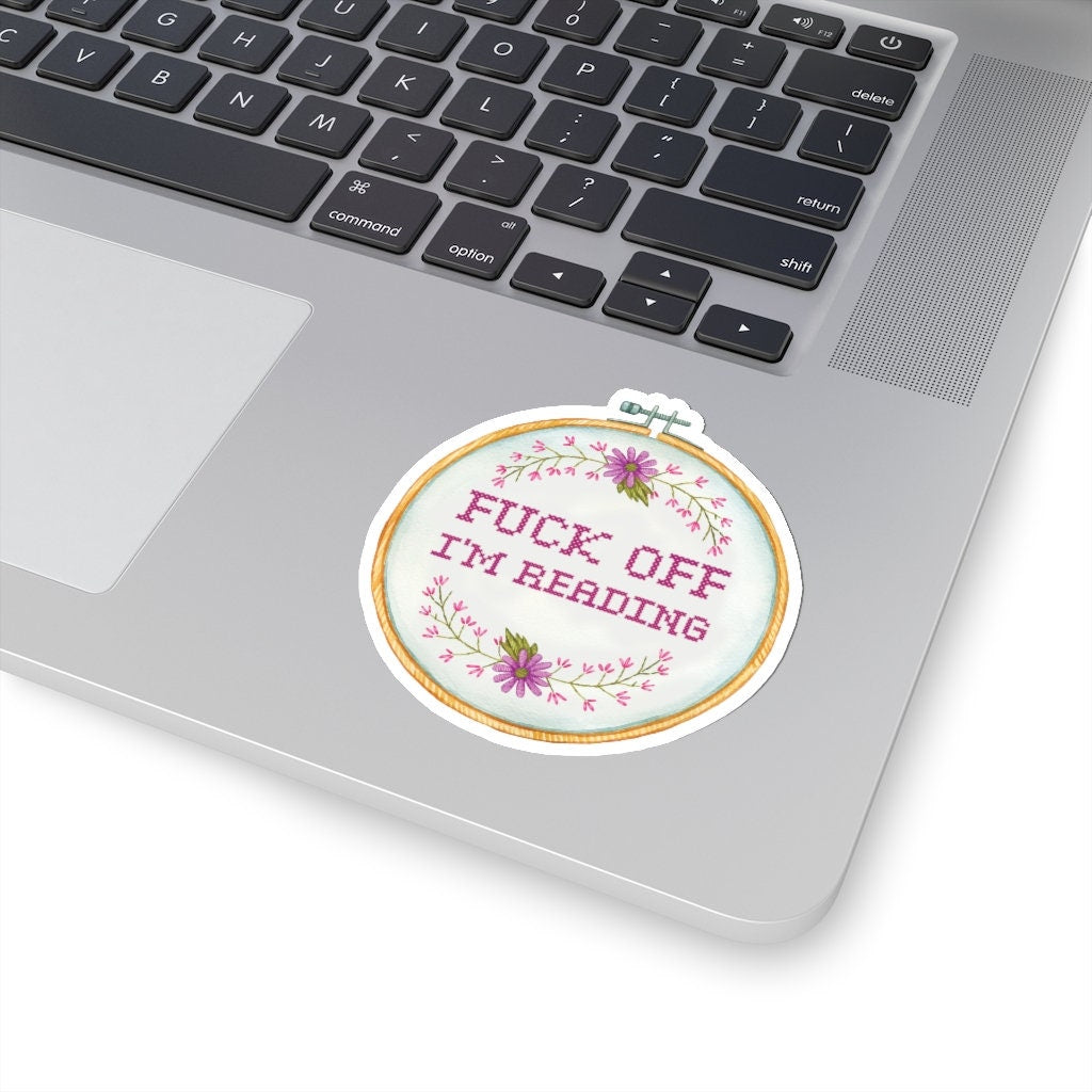 F Off I'm Reading Floral Bookish Sticker for Bibliophiles Book Sticker Under 5 Funny Gift For Reader Bookworm Sticker Funny Laptop Book Cart