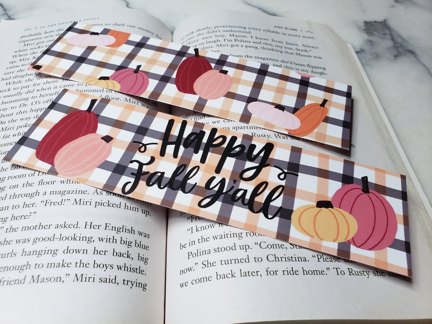 Happy Fall Yall Autumn Bookmark for Readers Thanksgiving Pumpkin Cute Bookmark