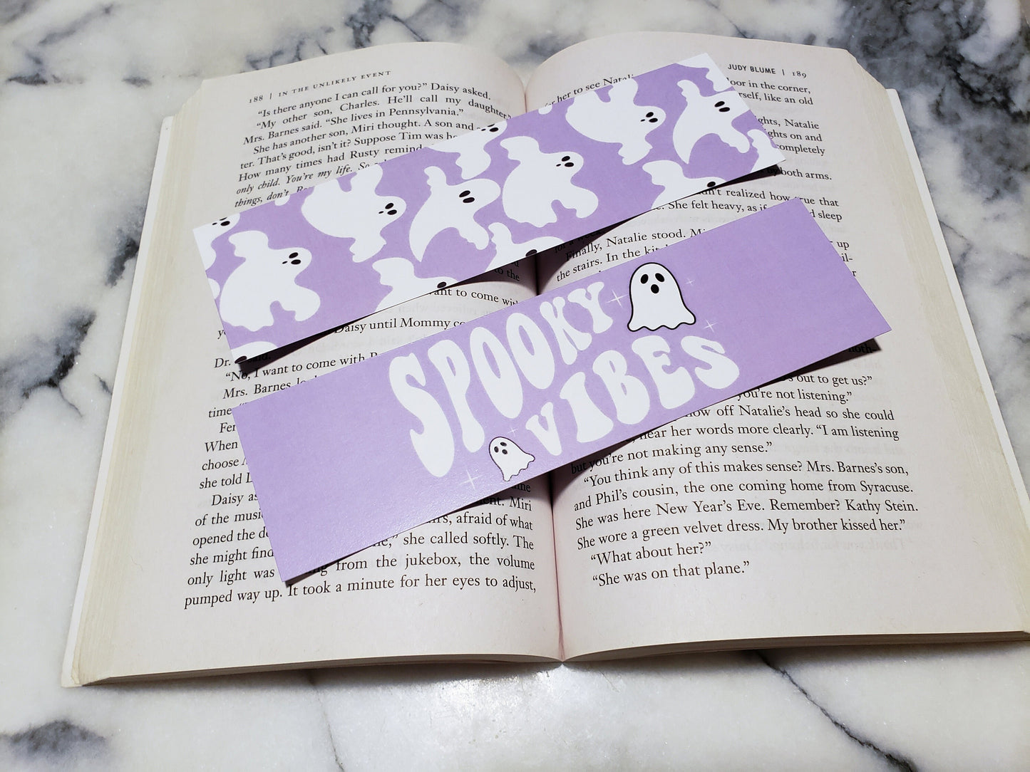 Spooky Vibes Pastel Goth Bookmark for Readers Cute Ghost Halloween Bookmark Bibliophile Gift under 5 Witchy Halloween Bookmark