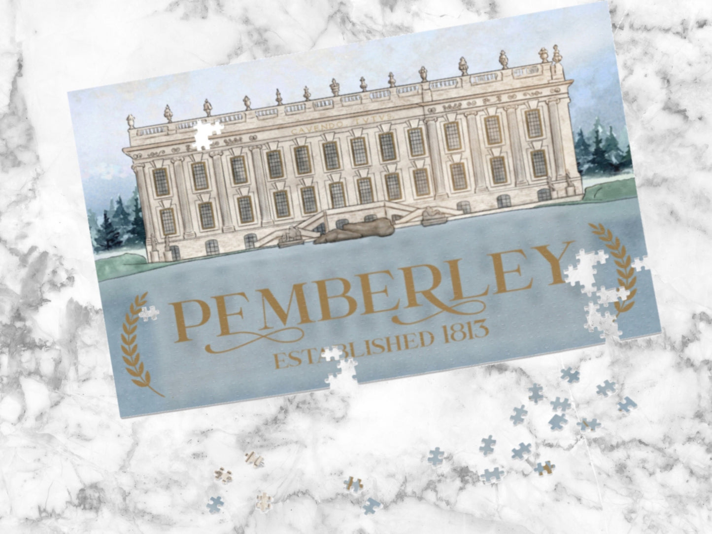 Pemberley Jigsaw Puzzle 500 or 1000 Piece Bookish Activity for Readers Jane Austen Pride and Prejudice Regency Lover Bookish Christmas Gift