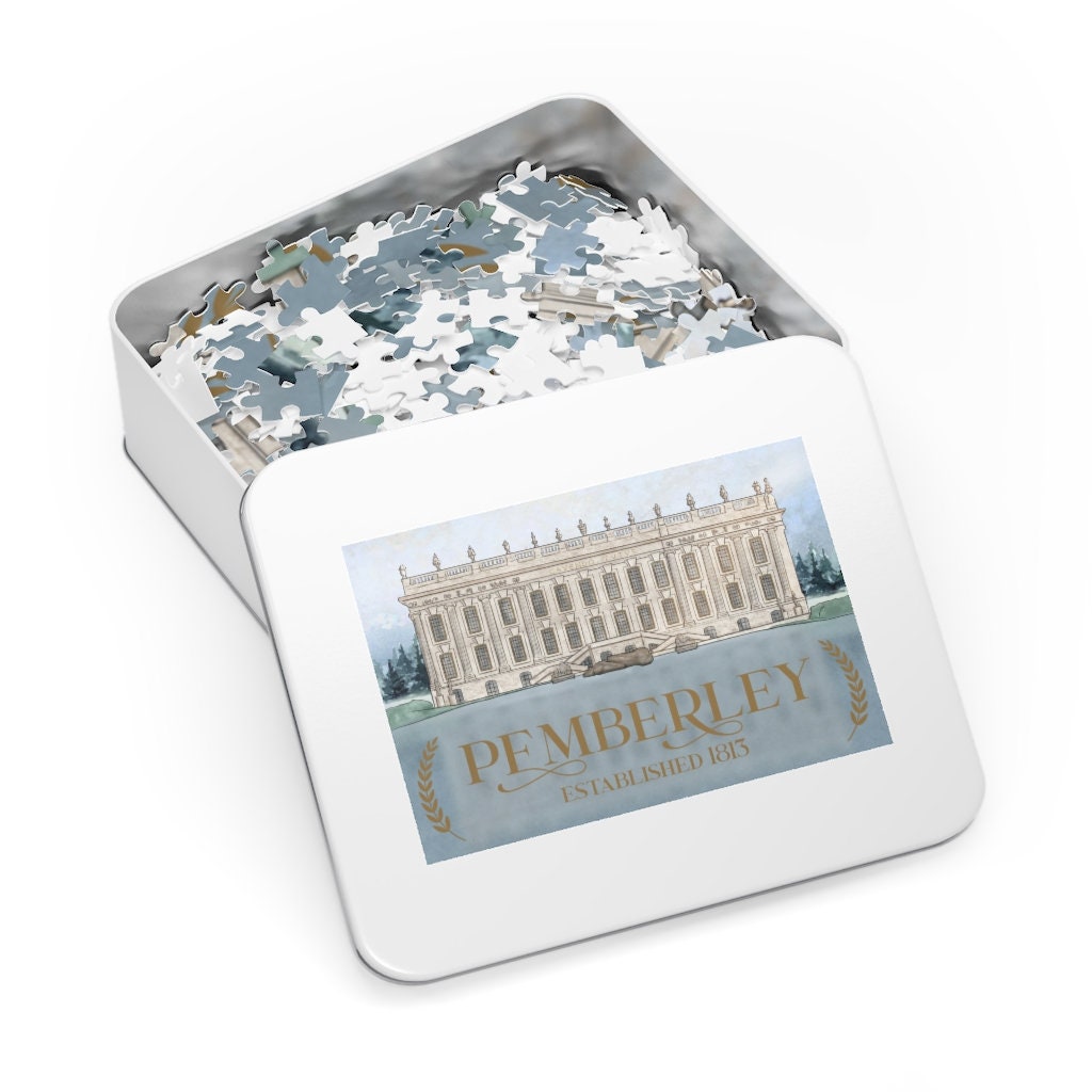 Pemberley Jigsaw Puzzle 500 or 1000 Piece Bookish Activity for Readers Jane Austen Pride and Prejudice Regency Lover Bookish Christmas Gift