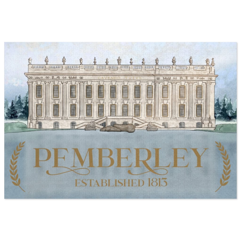 Pemberley Jigsaw Puzzle 500 or 1000 Piece Bookish Activity for Readers Jane Austen Pride and Prejudice Regency Lover Bookish Christmas Gift
