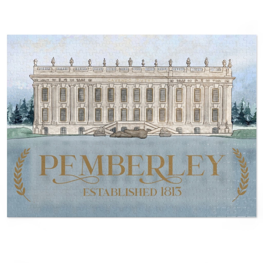 Pemberley Jigsaw Puzzle 500 or 1000 Piece Bookish Activity for Readers Jane Austen Pride and Prejudice Regency Lover Bookish Christmas Gift