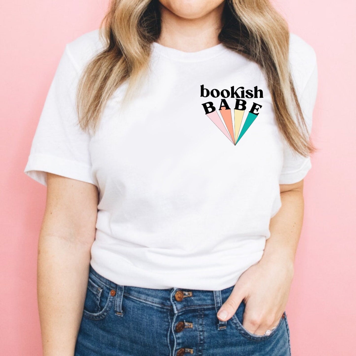 Bookish Babe Cute Retro Tshirt for Reader Chic Nerdy Tee Bookstagram Booktok Bibliophile Funny Bookish Tee Gift for her Reader Friend