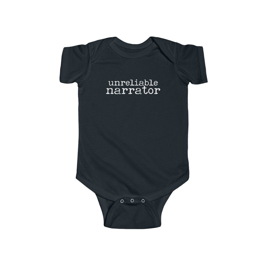 Unreliable Narrator Baby Gift for Reader Baby Shower Gift Funny Onesie Bookish Baby Minimalist Gender Neutral Baby Gift for Nerds Writer