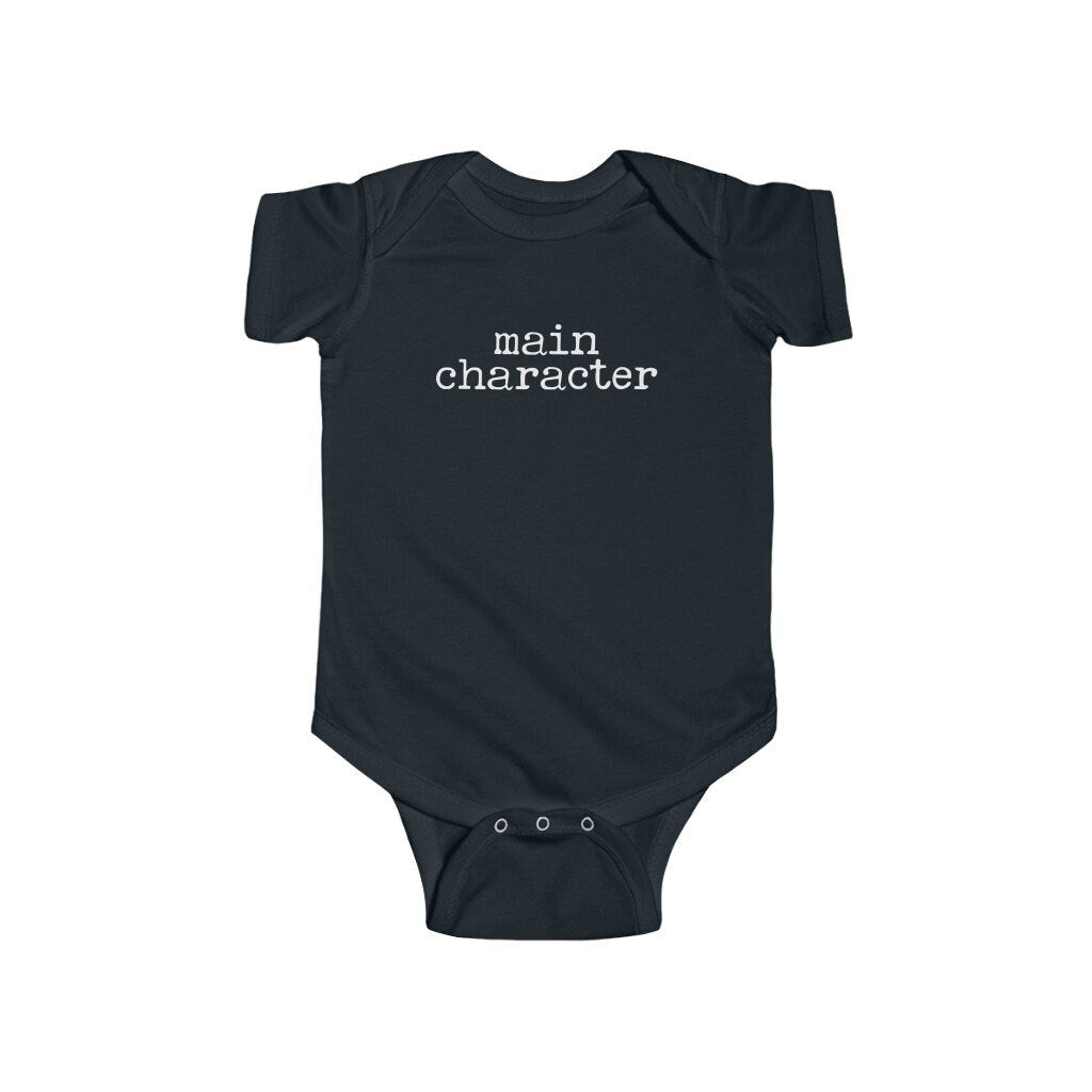 Main Character Bookish Baby Funny Clothes Librarian Birth Announcement Minimalist Baby Clothes Main Character Energy Protagonist Literary
