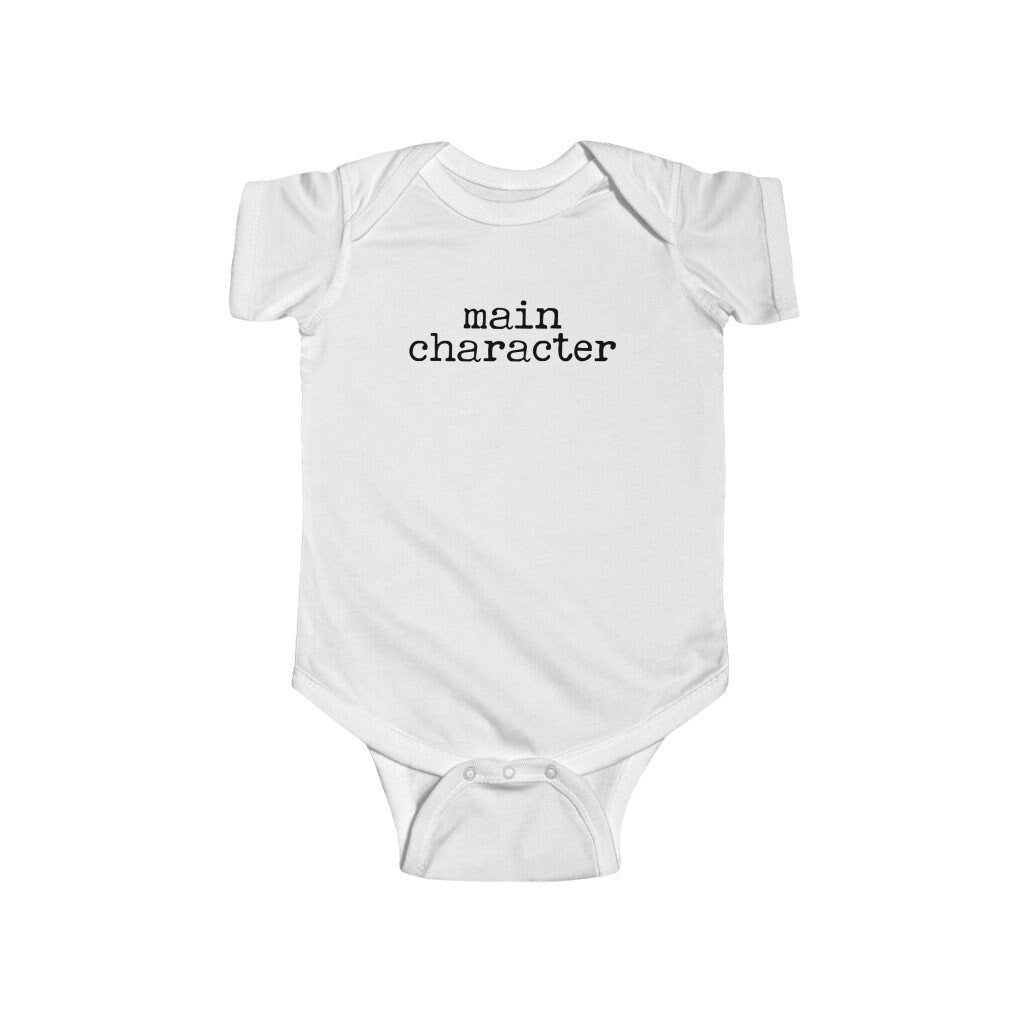 Main Character Bookish Baby Funny Clothes Librarian Birth Announcement Minimalist Baby Clothes Main Character Energy Protagonist Literary