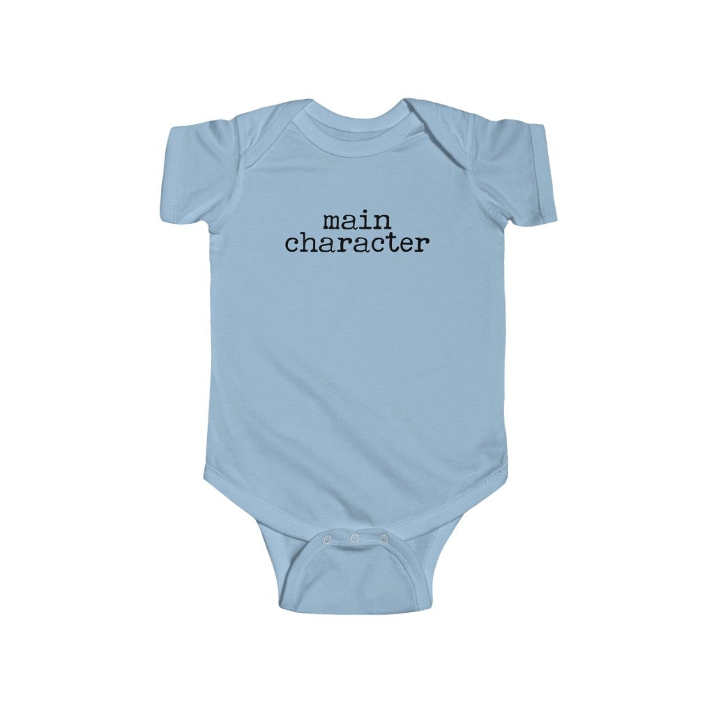 Main Character Bookish Baby Funny Clothes Librarian Birth Announcement Minimalist Baby Clothes Main Character Energy Protagonist Literary