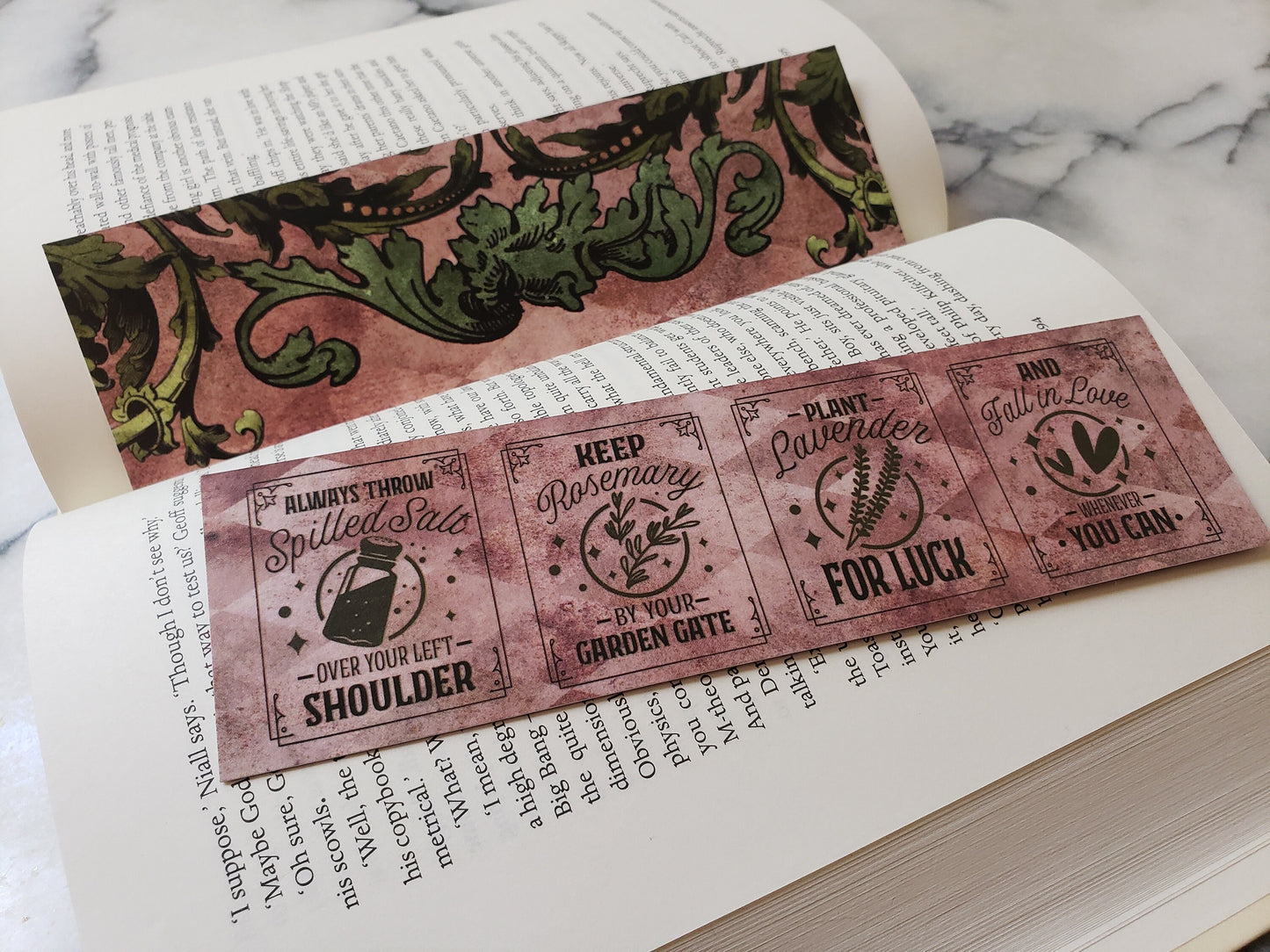 Practical Magic Fall In Love Spell Bookmark Green Witch Grimoire Bookmark Witchy Halloween Book Mark Always Throw Spilled Salt Book Friend