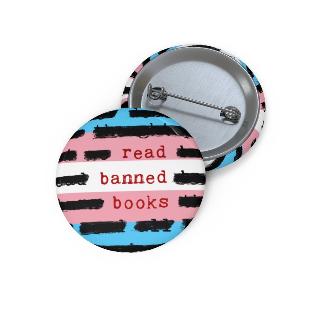 Read Trans Banned Books Pin Button Anticensorship Support for Teacher Librarian Lanyard Pin Bookish Button for Reader Friend Bookstagram