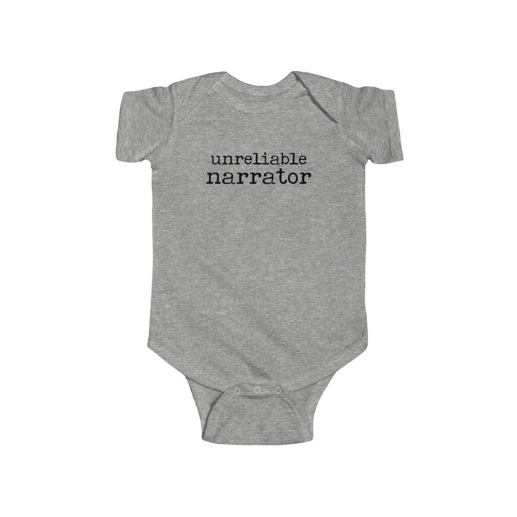 Unreliable Narrator Baby Gift for Reader Baby Shower Gift Funny Onesie Bookish Baby Minimalist Gender Neutral Baby Gift for Nerds Writer