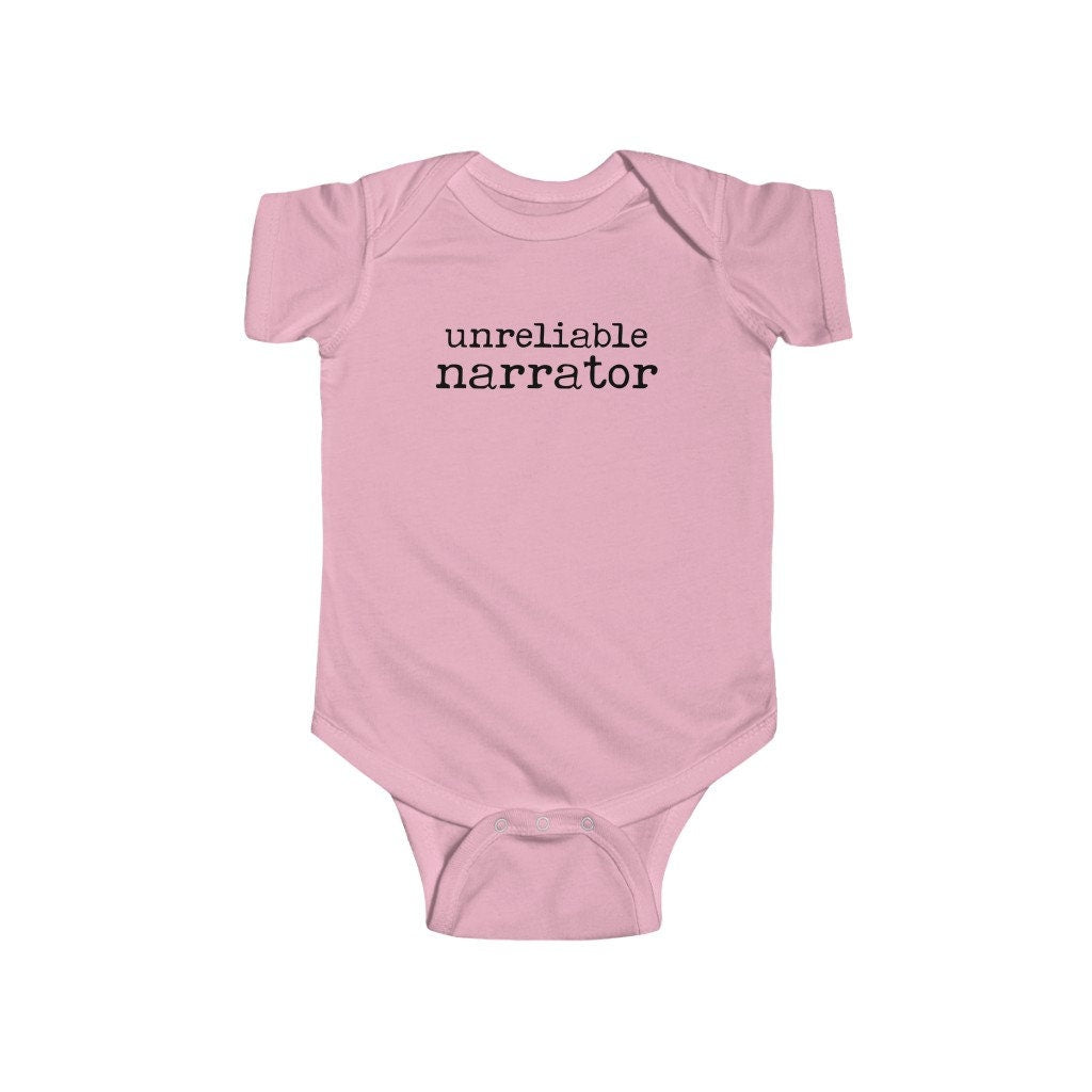 Unreliable Narrator Baby Gift for Reader Baby Shower Gift Funny Onesie Bookish Baby Minimalist Gender Neutral Baby Gift for Nerds Writer