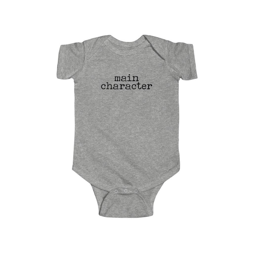 Main Character Bookish Baby Funny Clothes Librarian Birth Announcement Minimalist Baby Clothes Main Character Energy Protagonist Literary