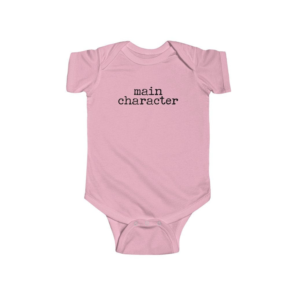 Main Character Bookish Baby Funny Clothes Librarian Birth Announcement Minimalist Baby Clothes Main Character Energy Protagonist Literary