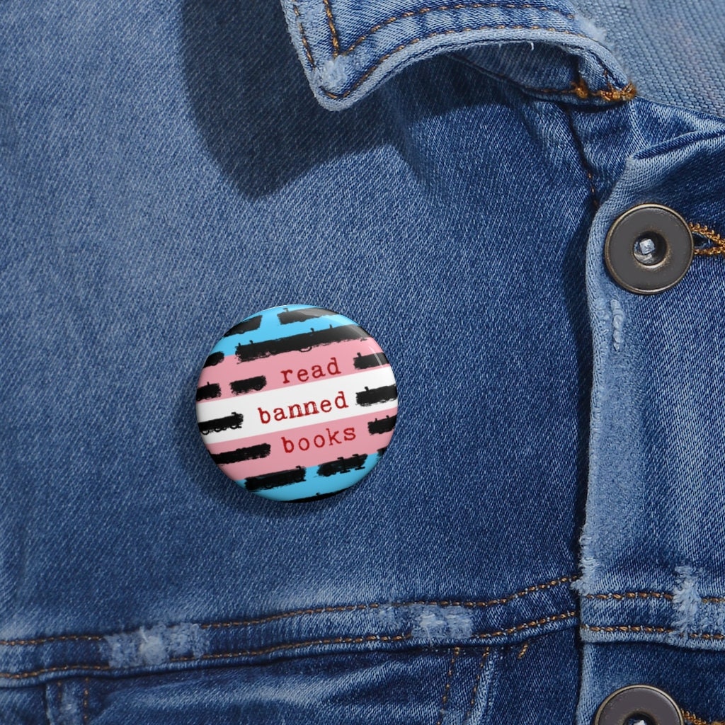 Read Trans Banned Books Pin Button Anticensorship Support for Teacher Librarian Lanyard Pin Bookish Button for Reader Friend Bookstagram