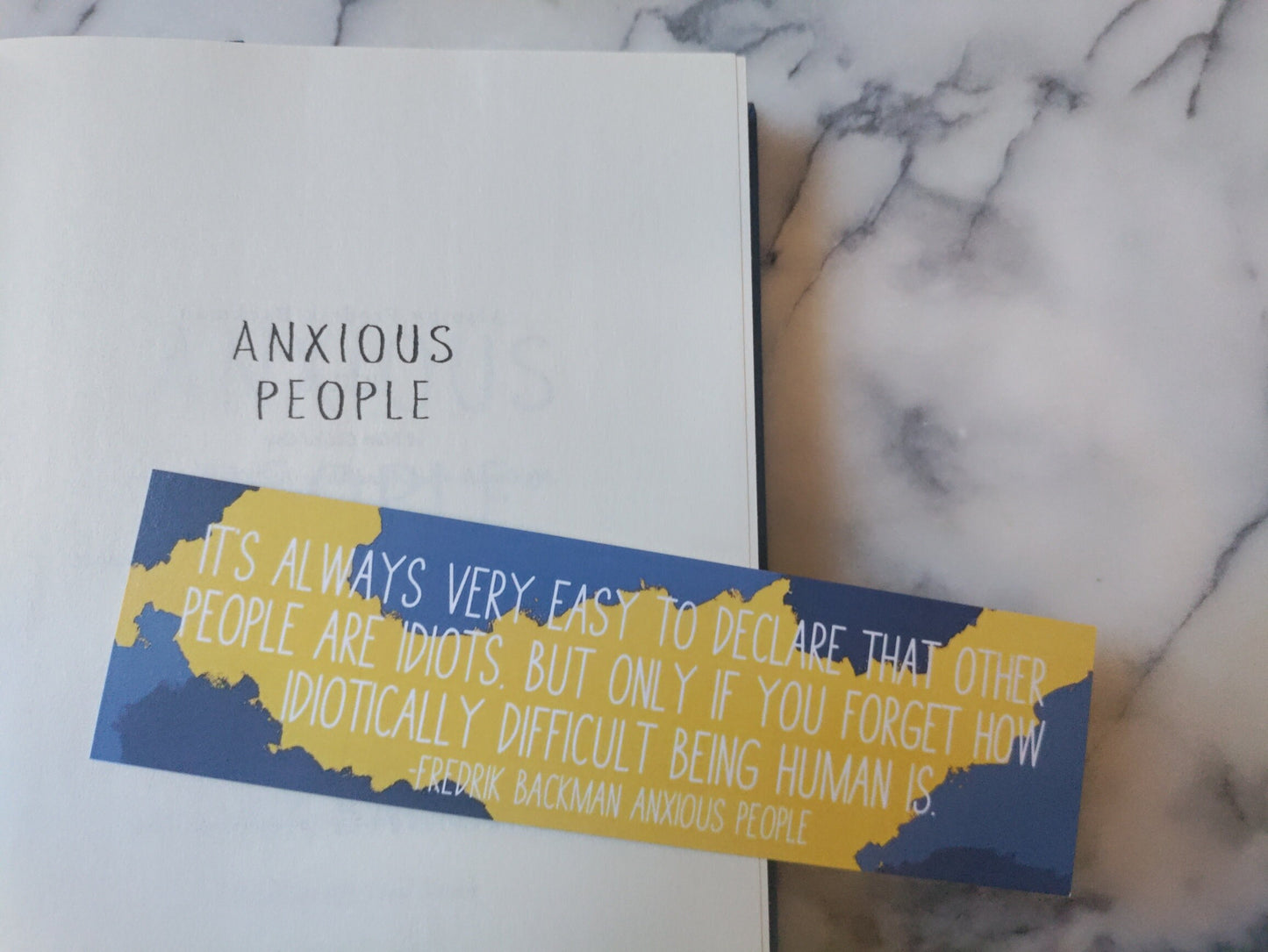 Anxious People Quote Bookmark Librarian Gift Readers Bookstagram Book Club Present Reader Friend Gift Bookworms Under 5 Backman Anxiety