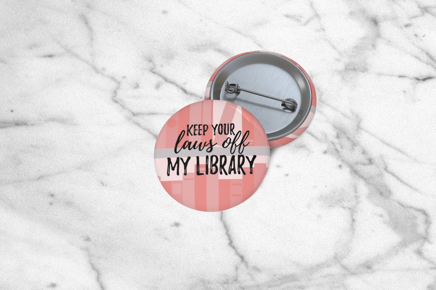 Laws off My Library Anticensorship Banned Book Week Bookish Pin for Teacher Book Button for Librarian Lanyard Pin Free Speech Literacy