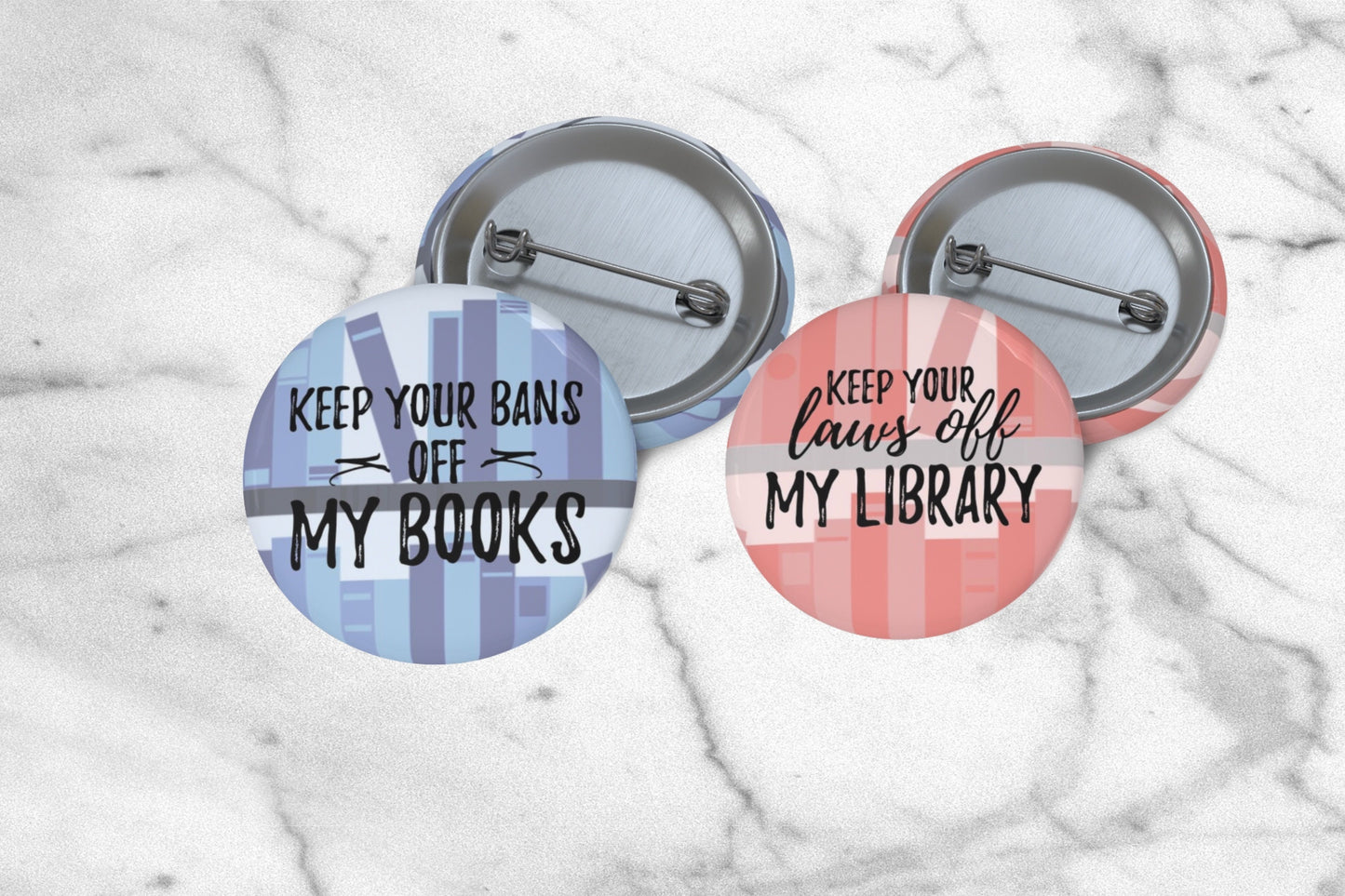 Bans off My Books Anticensorship Banned Book Week Bookish Pin for Teacher Book Button for Librarian Lanyard Pin Free Speech Literacy