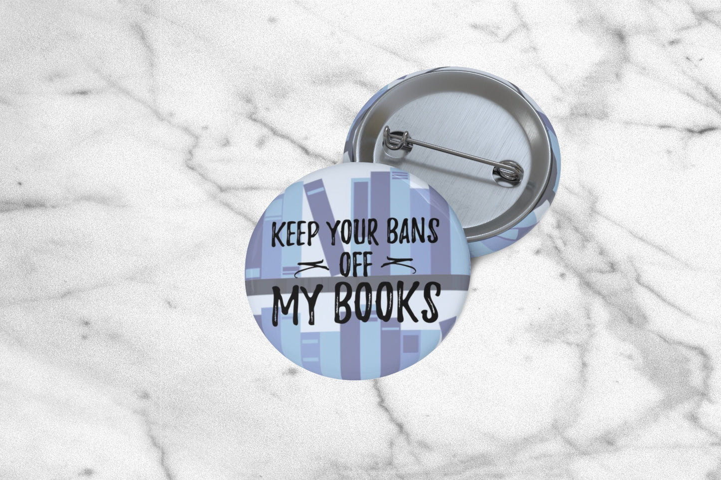 Bans off My Books Anticensorship Banned Book Week Bookish Pin for Teacher Book Button for Librarian Lanyard Pin Free Speech Literacy