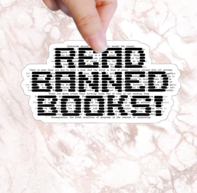 Read Banned Books Anticensorship for Librarians Book Ban Law Protest Sticker for Free Speech Teacher School Library Banned Books Week
