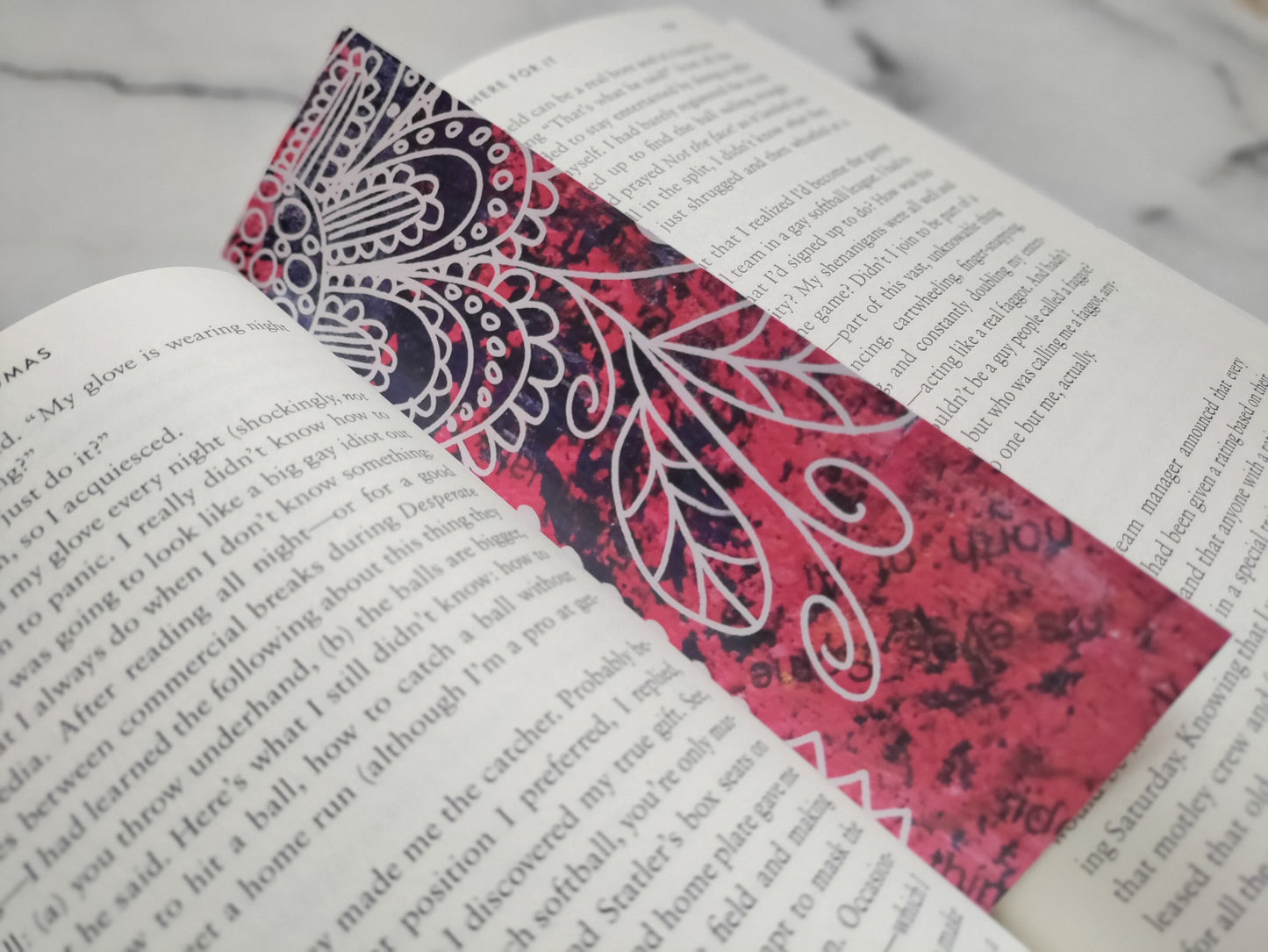 Floral Paisley Swirl Bookstagram Pink Purple Bright Bookmarks for Reader Friend Gift