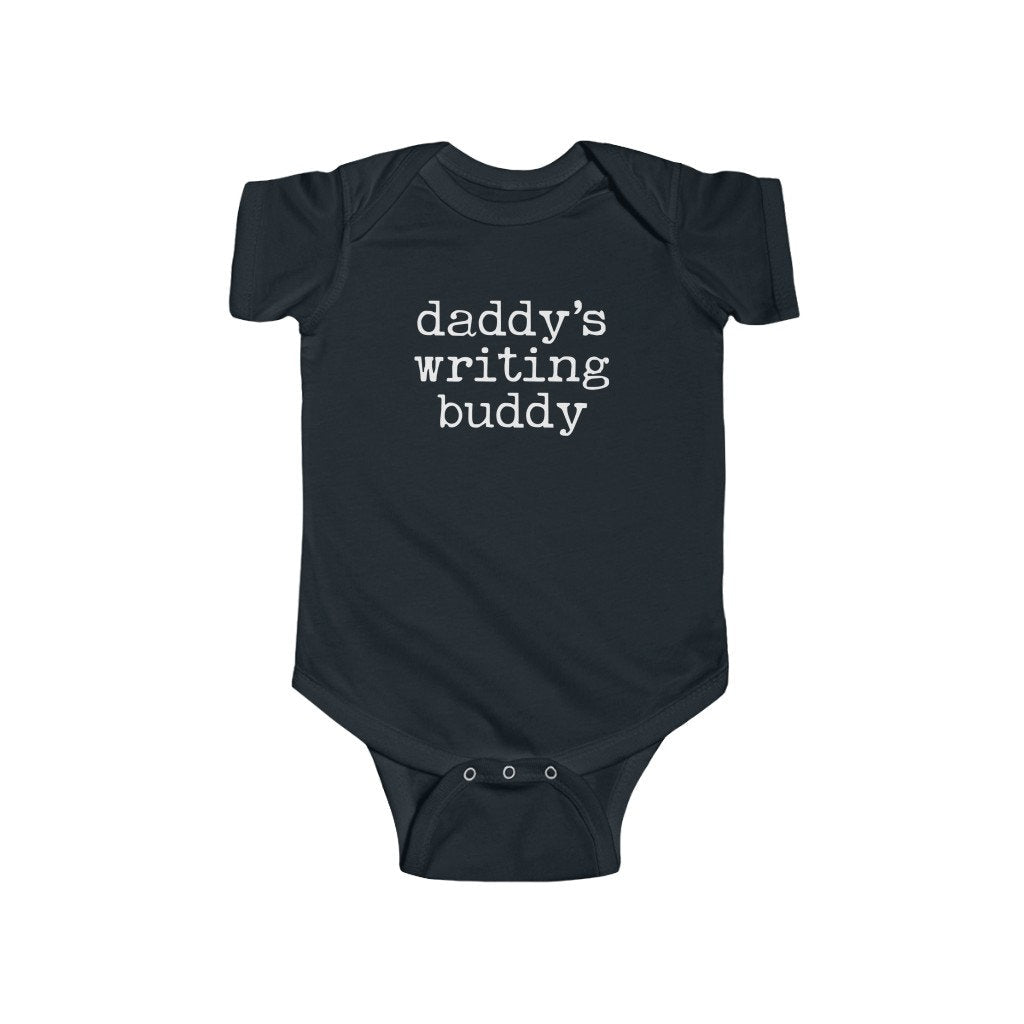 Daddy's Writing Buddy Infant Fine Jersey Bodysuit for Writer Author Literary Baby Shower Gift for Publishing New Baby Gift Funny