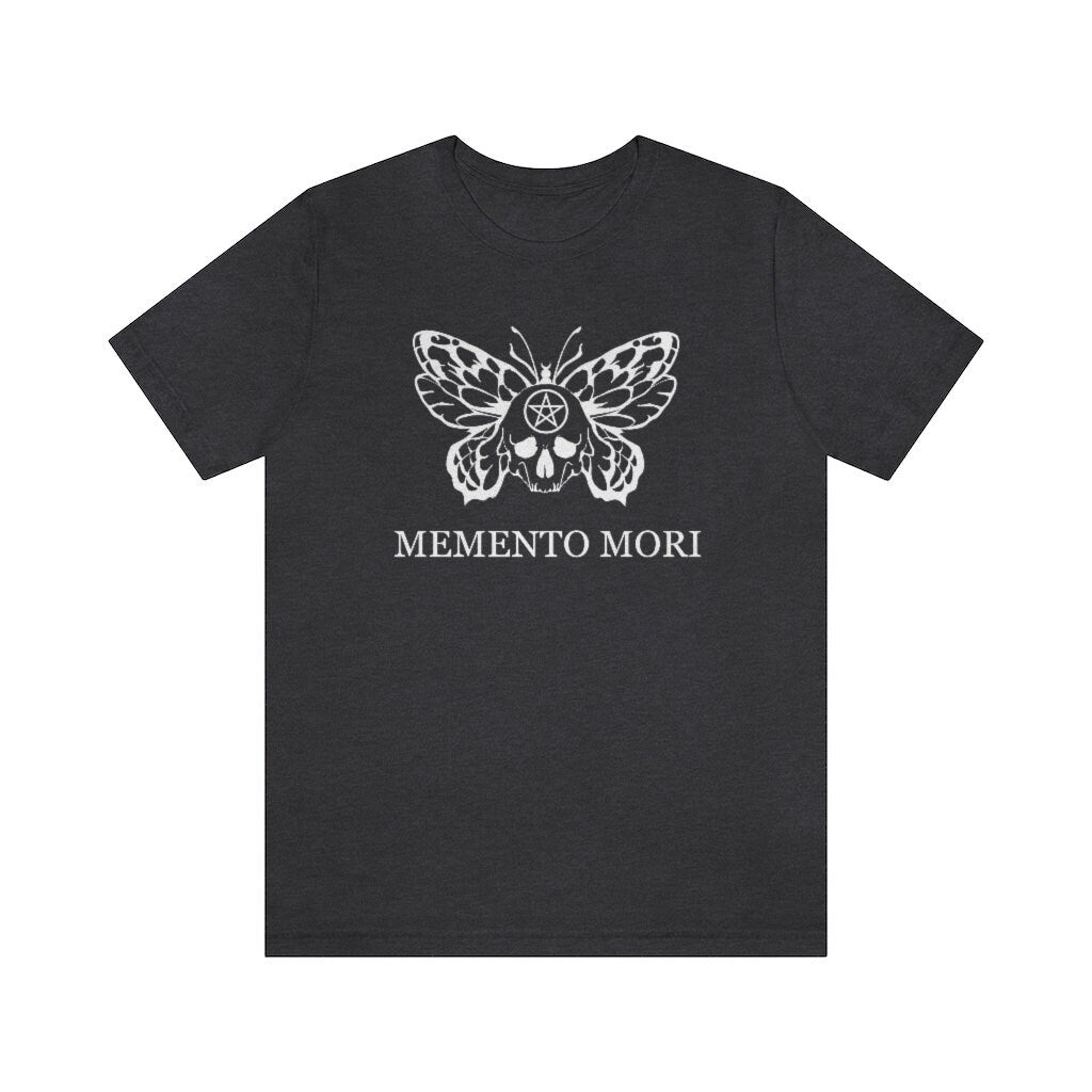 Memento Mori Moth Dark Academia Spooky Bookish Shirt Unisex Jersey Short Sleeve Tee