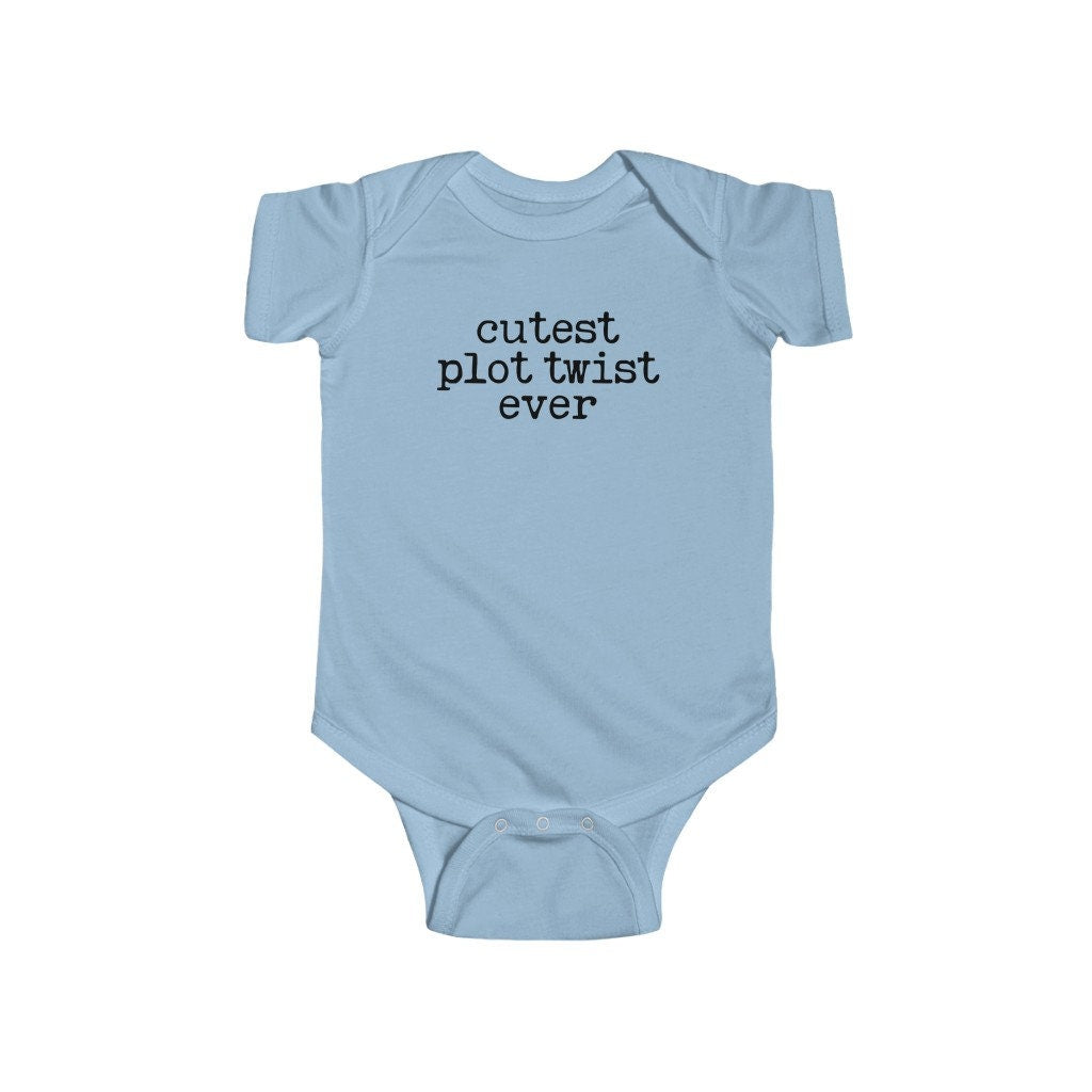 Cutest Plot Twist Ever Literary Baby Bodysuit for Reader Writer Author Surprise Baby Birth Announcement Funny