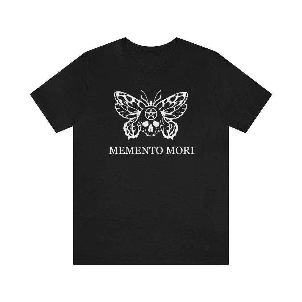 Memento Mori Moth Dark Academia Spooky Bookish Shirt Unisex Jersey Short Sleeve Tee