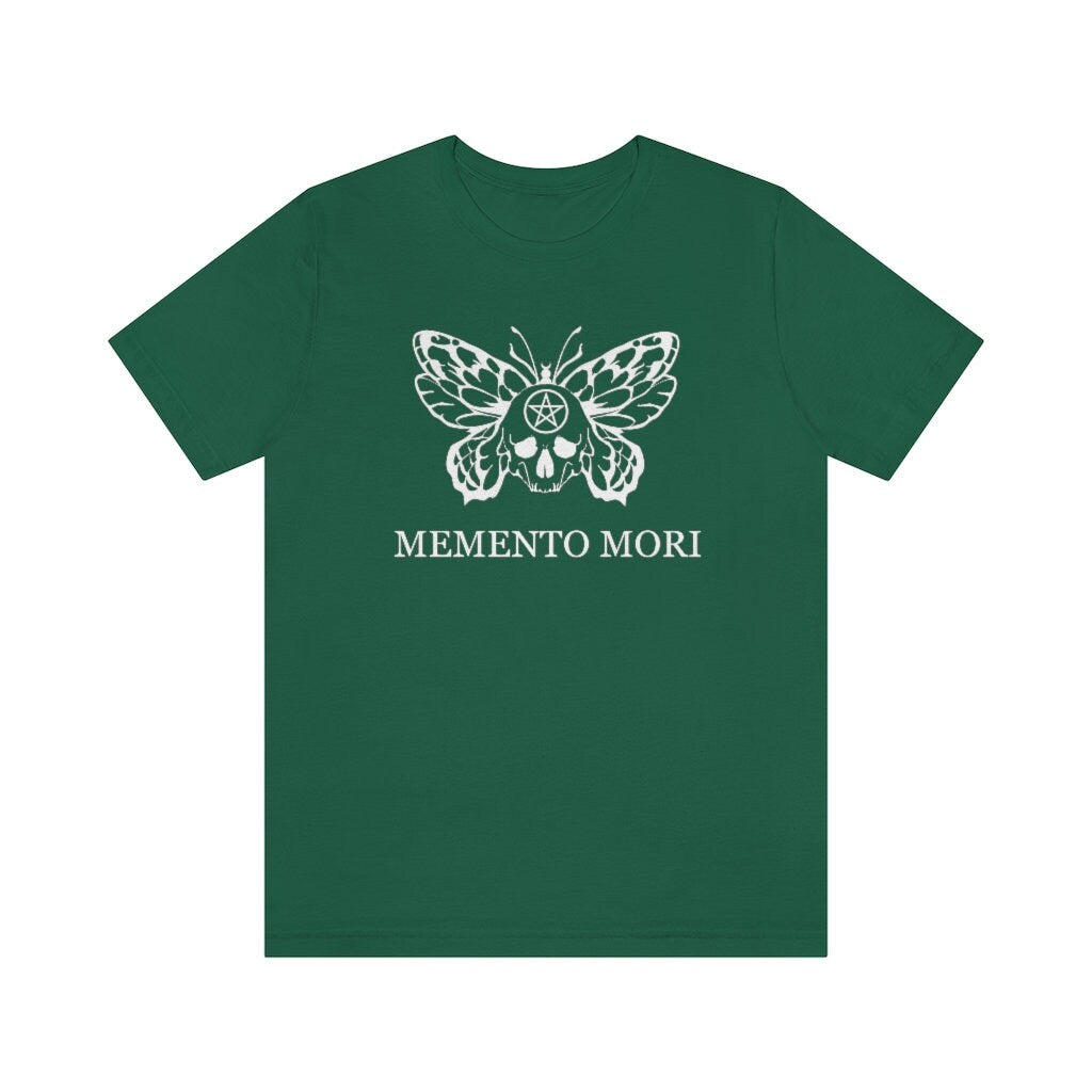 Memento Mori Moth Dark Academia Spooky Bookish Shirt Unisex Jersey Short Sleeve Tee