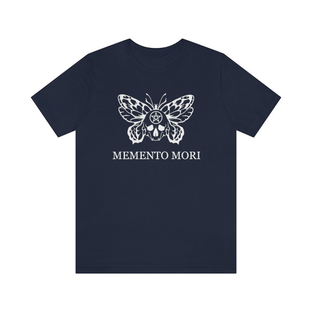 Memento Mori Moth Dark Academia Spooky Bookish Shirt Unisex Jersey Short Sleeve Tee