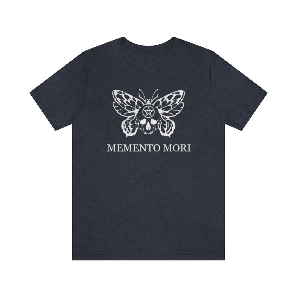 Memento Mori Moth Dark Academia Spooky Bookish Shirt Unisex Jersey Short Sleeve Tee