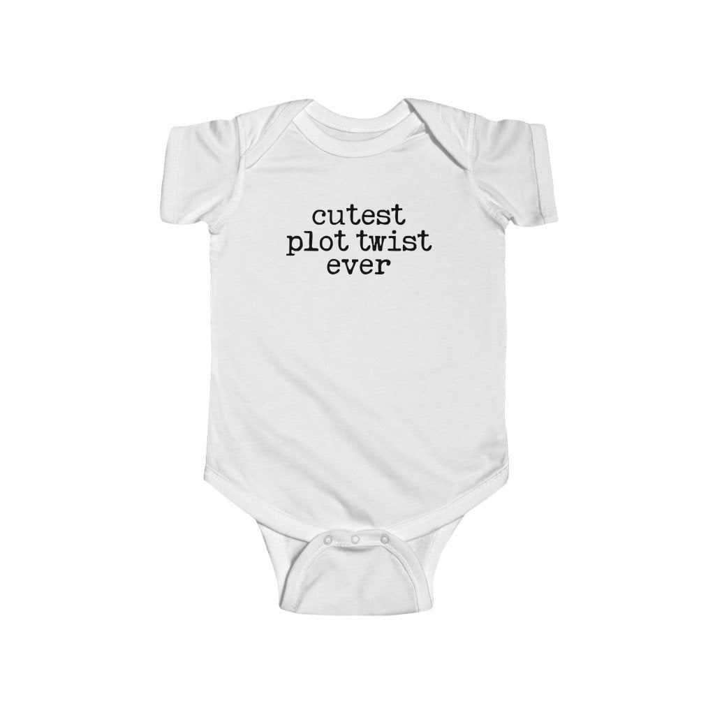 Cutest Plot Twist Ever Literary Baby Bodysuit for Reader Writer Author Surprise Baby Birth Announcement Funny