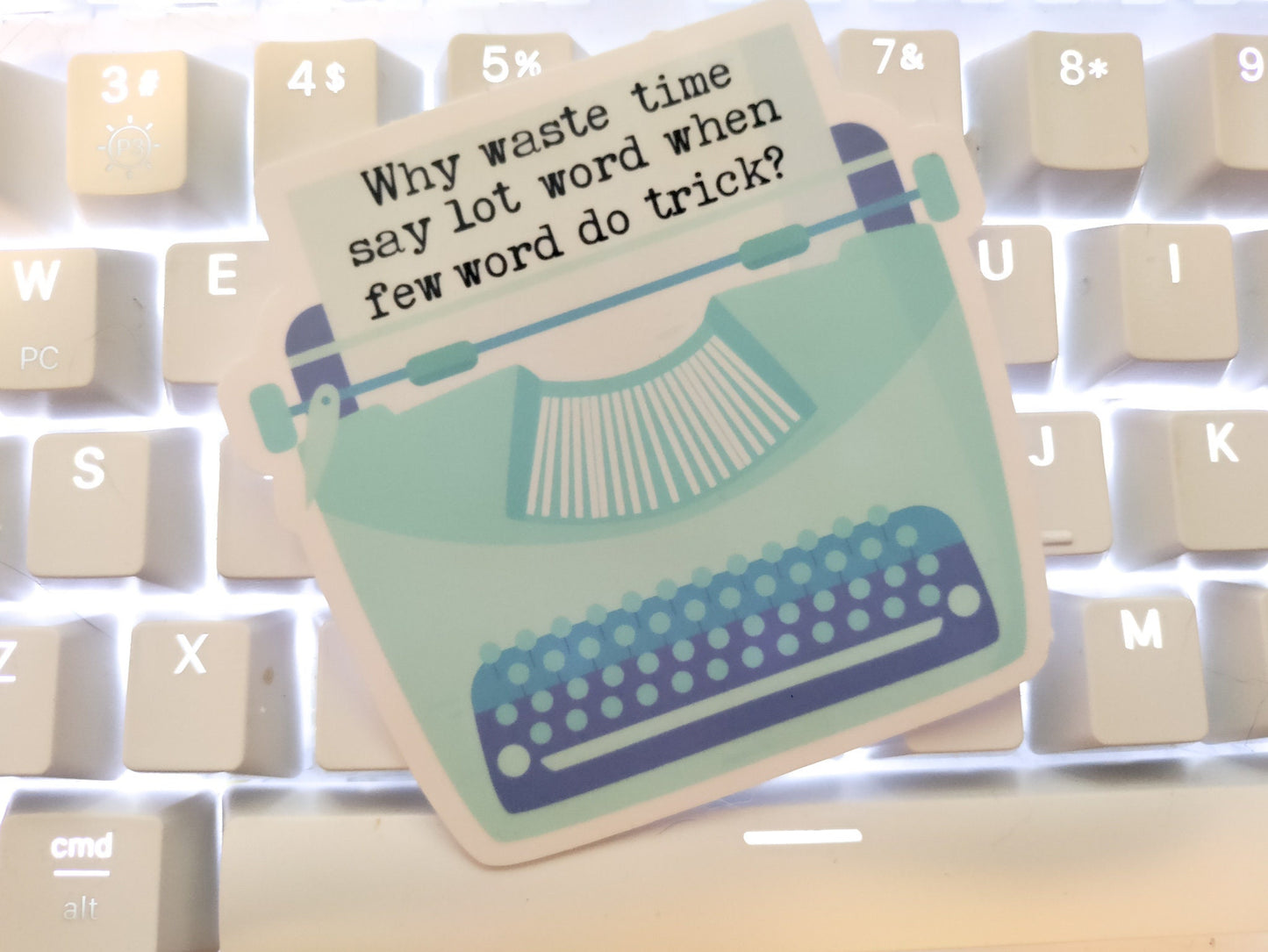 Funny Lot Word Writer Sticker for Author Typewriter Novel Writing Edit Books Sticker for Laptop Hydroflask Reading Journal Office Humor