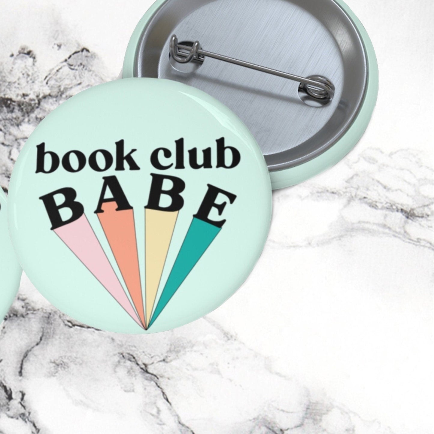 Book Club Babes Pin Buttons Librarian Pin for Lanyard Small Bookish Gift Under 5 Retro Reader Vintage y2k Style Bookclub Besties Booktok