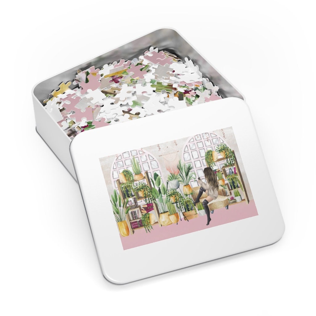 Botanical Bibliophile Jigsaw Puzzle 252, 500, 1000-Piece Gift for Reader Bookish Plant Mom Puzzle Birthday Present for Librarian Bookstagram