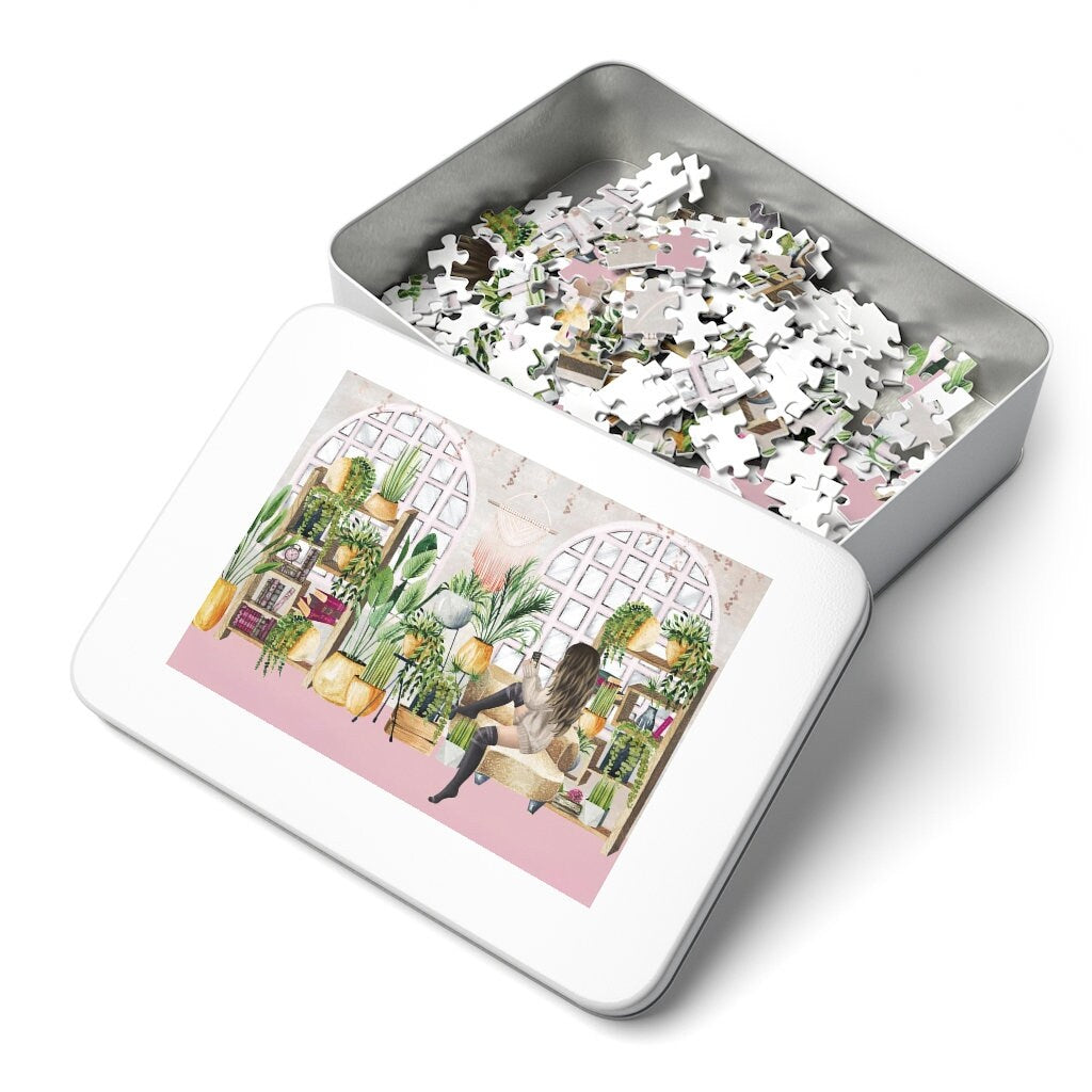 Botanical Bibliophile Jigsaw Puzzle 252, 500, 1000-Piece Gift for Reader Bookish Plant Mom Puzzle Birthday Present for Librarian Bookstagram