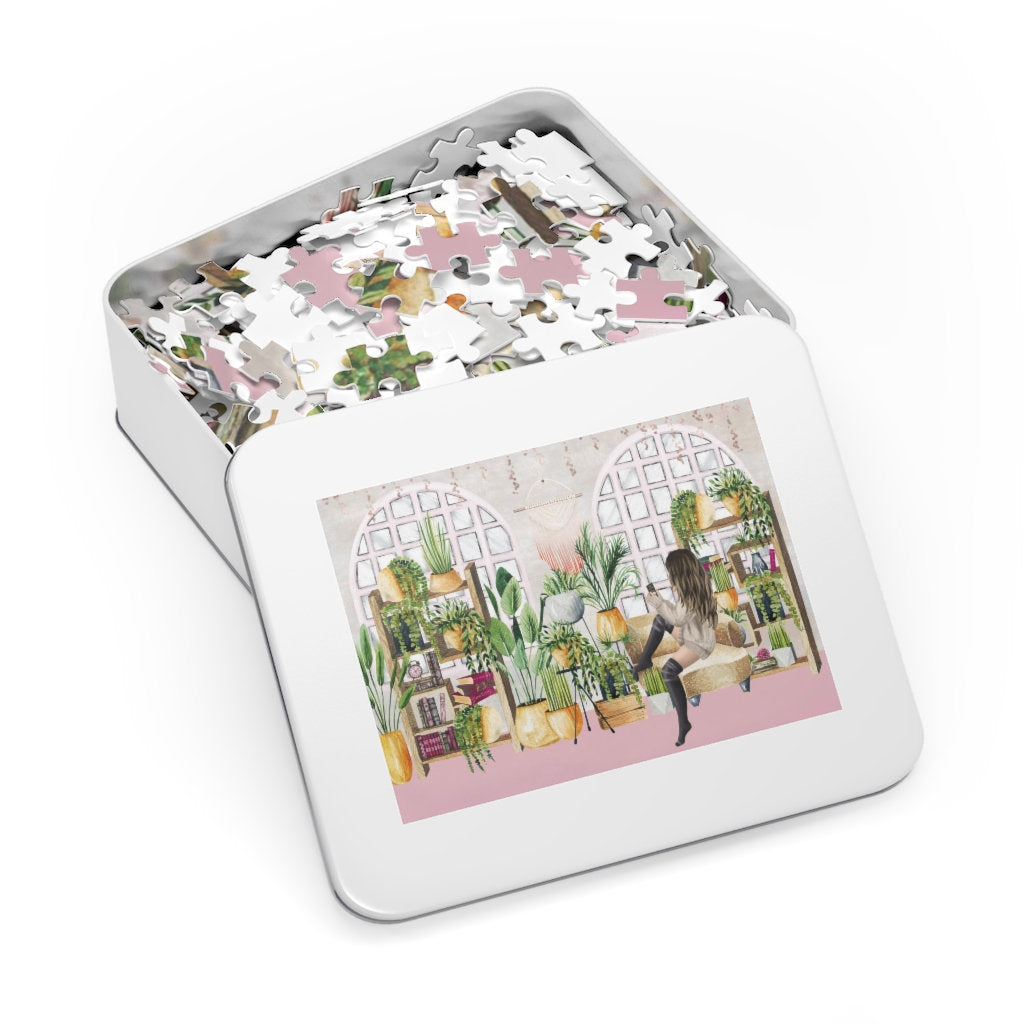 Botanical Bibliophile Jigsaw Puzzle 252, 500, 1000-Piece Gift for Reader Bookish Plant Mom Puzzle Birthday Present for Librarian Bookstagram
