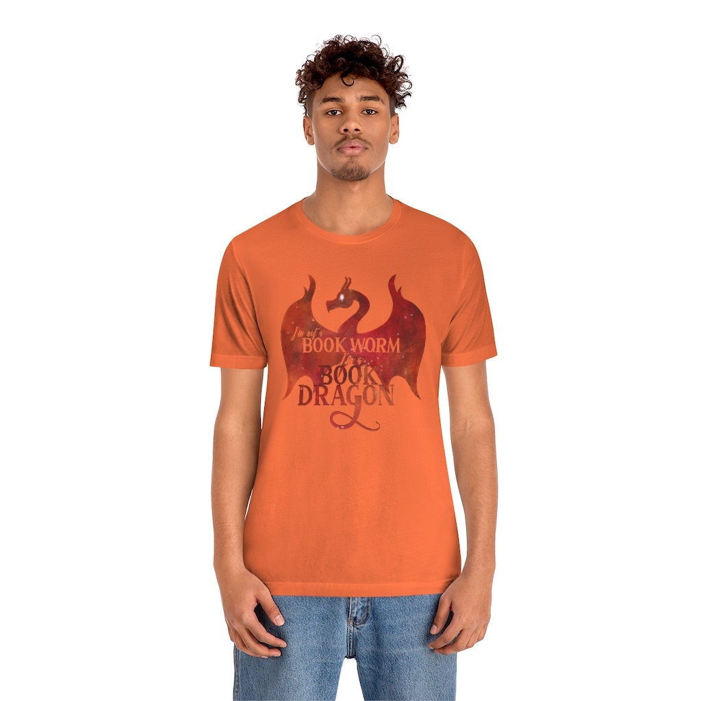 Fire Book Dragon Literary Tshirt for Fantasy Reader Fandom Merch for Bookish Friend Gift for Librarian I'm Not a Bookworm I'm a Book Dragon
