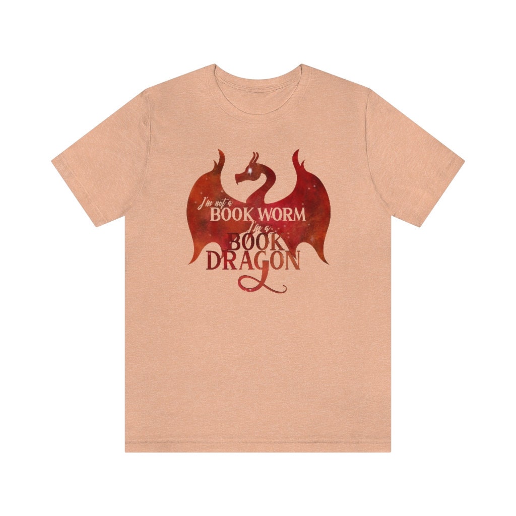 Fire Book Dragon Literary Tshirt for Fantasy Reader Fandom Merch for Bookish Friend Gift for Librarian I'm Not a Bookworm I'm a Book Dragon